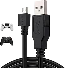 PS4 Controller Cable, PS4 Charging Cable, Black, 1.8M High Speed Data Transfer, Reliable Connection, Noise Suppression for Slim, Pro, Xbox One and More, Micro USB Cord