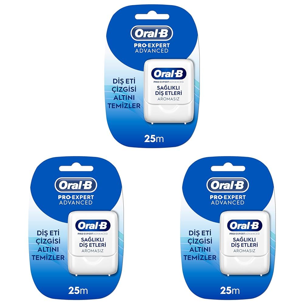 Oral-B Pro-Expert Gelişmiş Mumlu Diş İpi - Sağlıklı Diş Etleri - 25 M 3lü paket