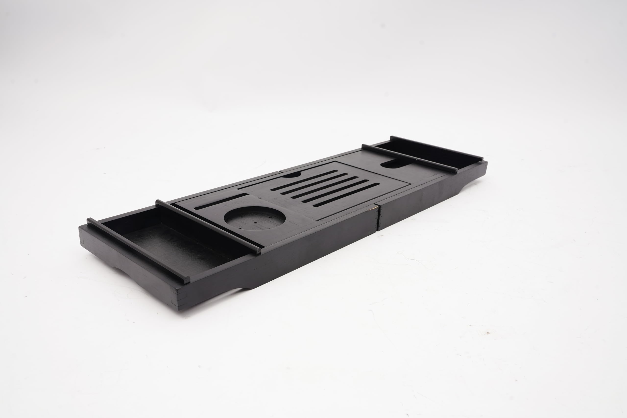 Bandeja extensible de bambú para bañera, 75-111 cm, capacidad de carga total: 5 – 10 kg aprox