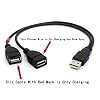 USB 2.0 1 to 2 Y Splitter Cable Adapter, USB 2.0 Type A Male to Dual USB 2.0 Female Jack Data Sync and Charging Cable Extension Cord 30CM/ 1Ft(One Side Only For Charging)