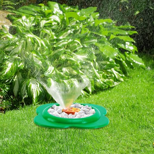 Adnee 12 Pcs Lawn Sprinkler Head Protector, 6 Inch Flower Shaped Sprinkler Donut with 3.8 Inch Inner Diameter, Green Outdoor Lawn Sprinkler Spray Guard to Reduce Damage from Cars and Mowers - Thumbnail 2