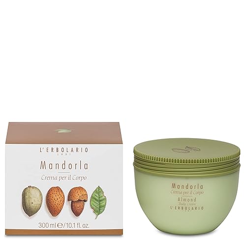 L'Erbolario Crema Corporal Hidratante para Piel Seca con Aceite de Almendras - Nutritiva, Tonificante y Elástica Cuidado de la Piel - Almendra -