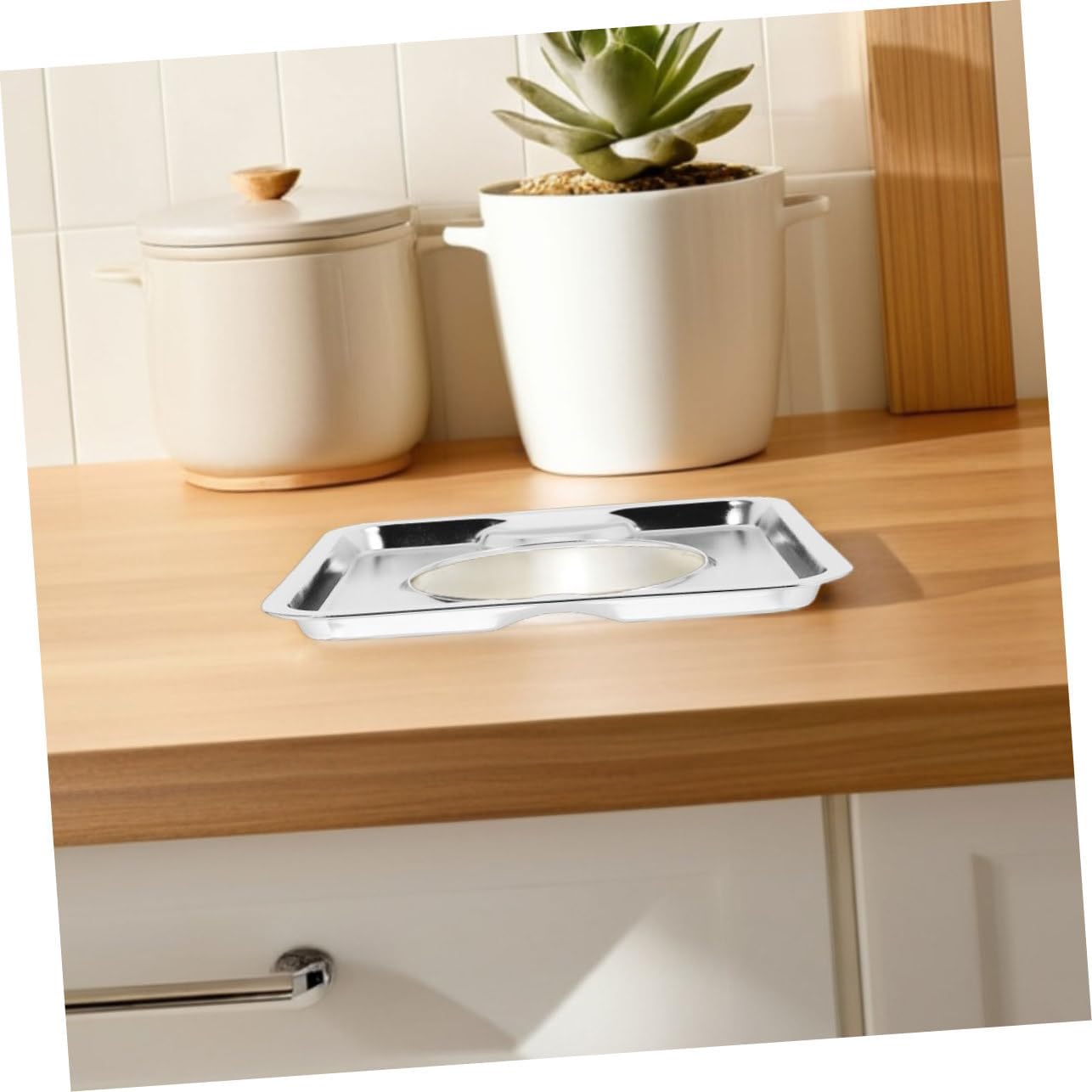 ORFOFE 2pcs Square Gas Stove Drip Pan Heavy Duty Stainless Steel Replacement for Gas Range Burner Covers