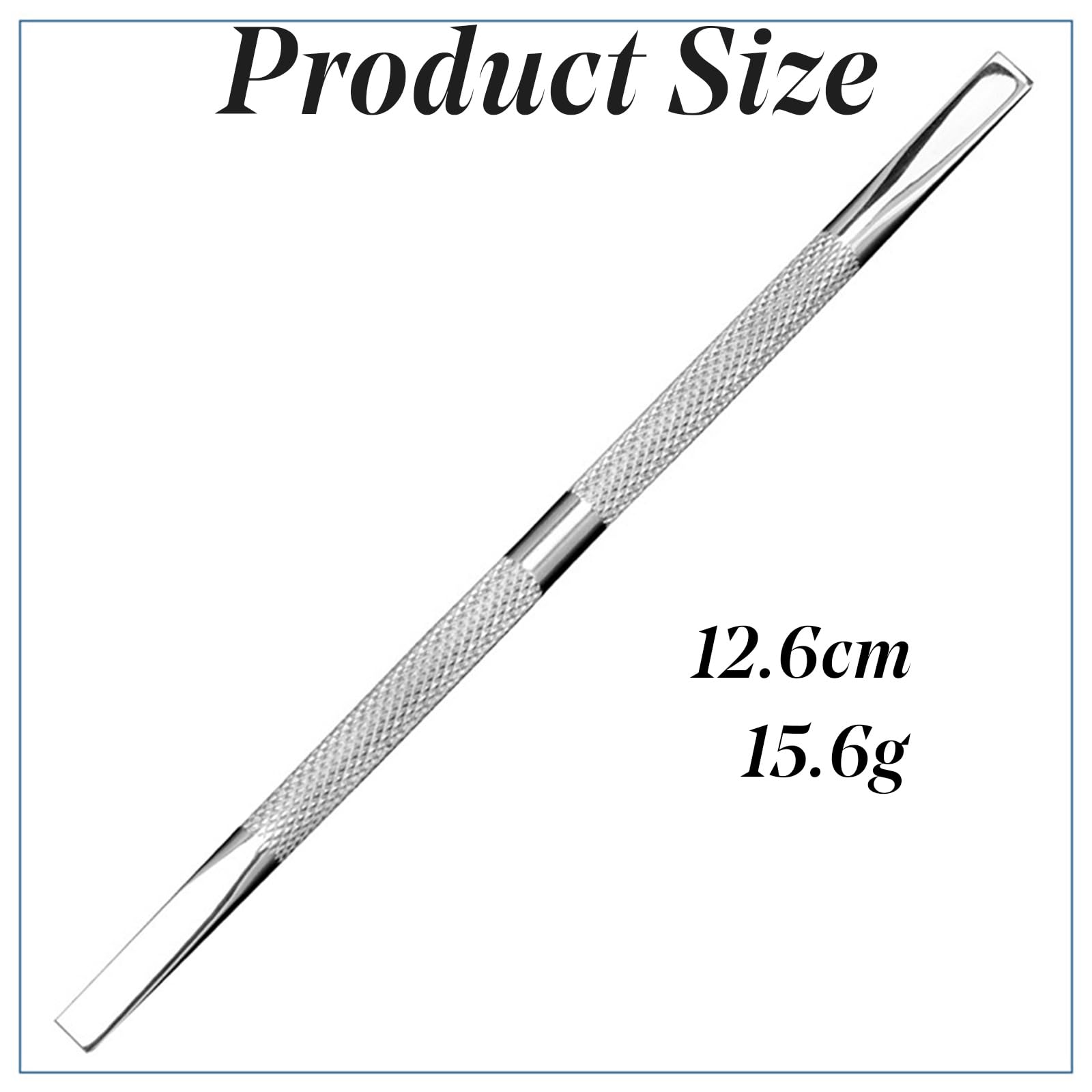 Professional Double Ended Hypoallergenic Stainless Steel Metal Pusher (Cuticle Pusher), argent - Image 2