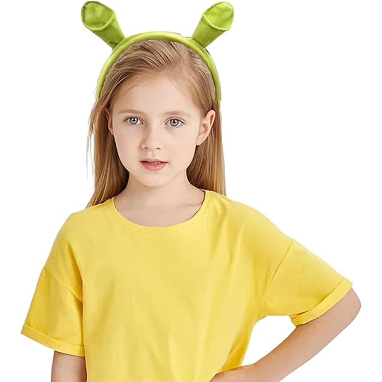 Shrek Ears, uszy dla Shreka, zielona opaska na głowę, opaska na głowę, na Halloween, Boże Narodzenie, przyjęcie, opaska na głowę, uszy zwierzęce, opaska na głowę