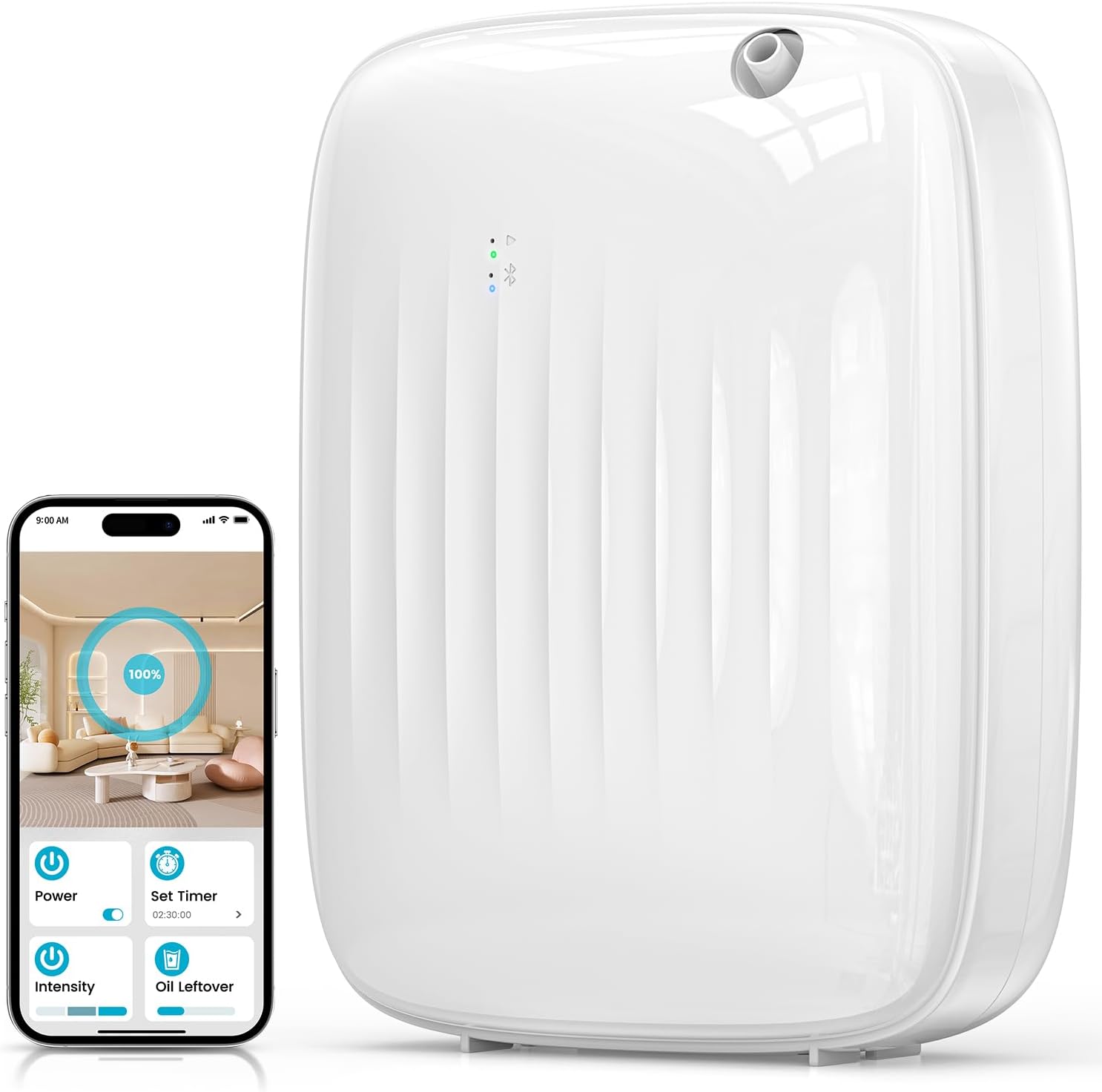 Difusor de Aromas Ziweo sin Agua, Cobertura 3000 pies², Control por App, Blanco