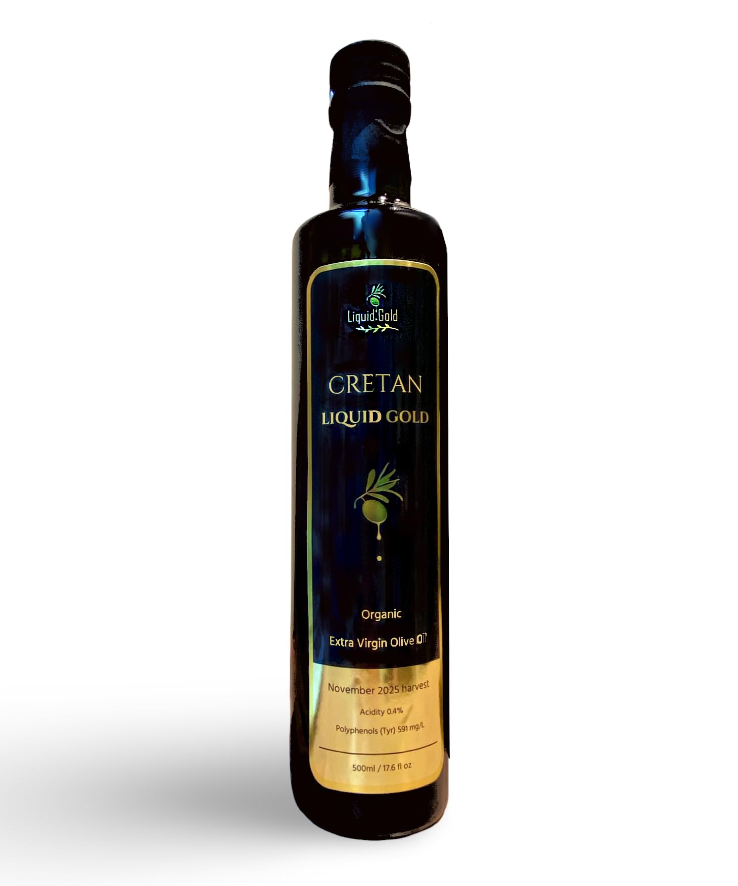 Cretan Liquid Gold Organic Extra Virgin Olive Oil from Crete Gourmet Chef Favourite • Single-Estate Koroneiki • Cold Extracted • November Harvest - 500ml