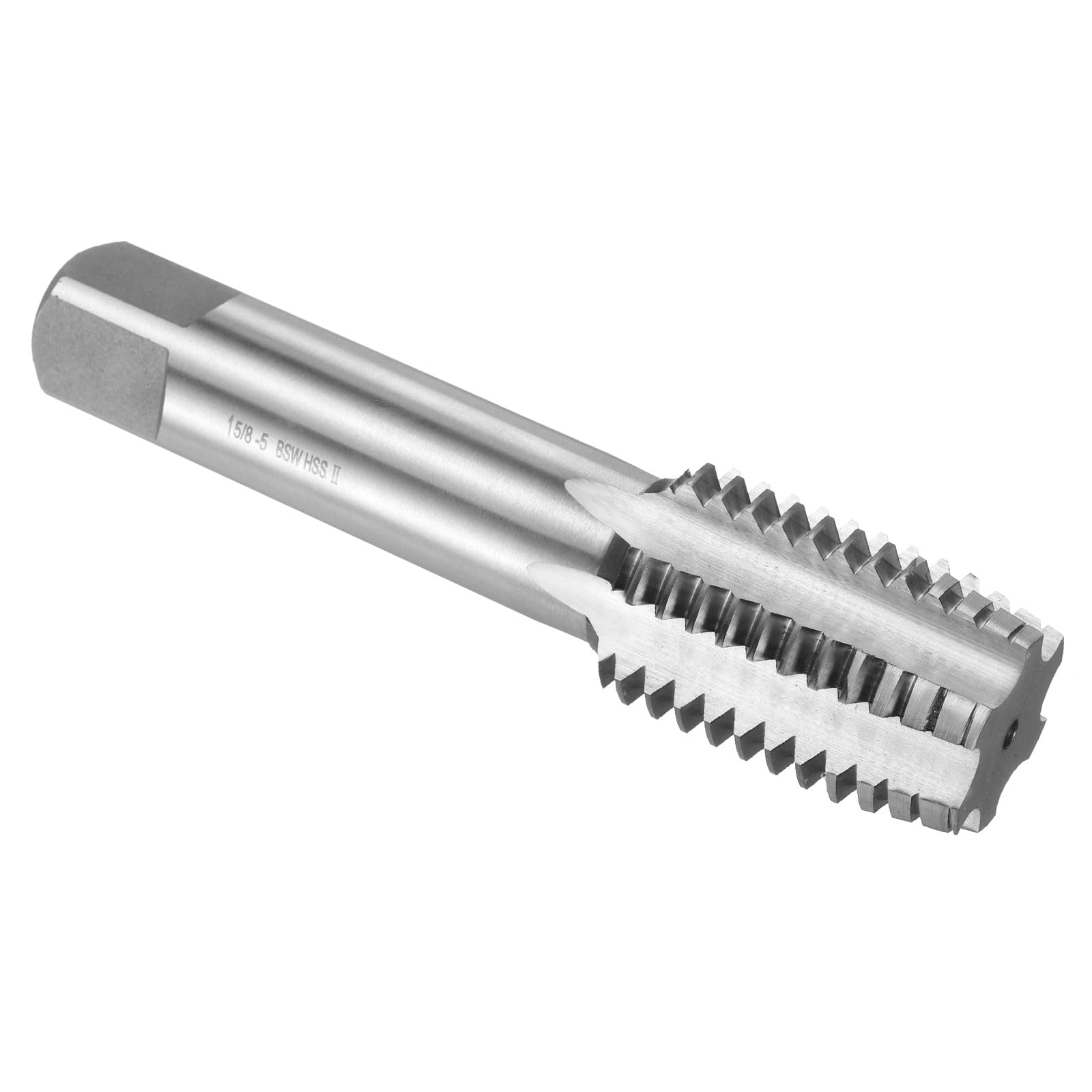 sourcing map Hand Plug Tap 1-5/8"-5 BSW 2B Thread Plug Style Taps Straight Flute Screw Tapping Threading Tool High Speed Steel HSS6542