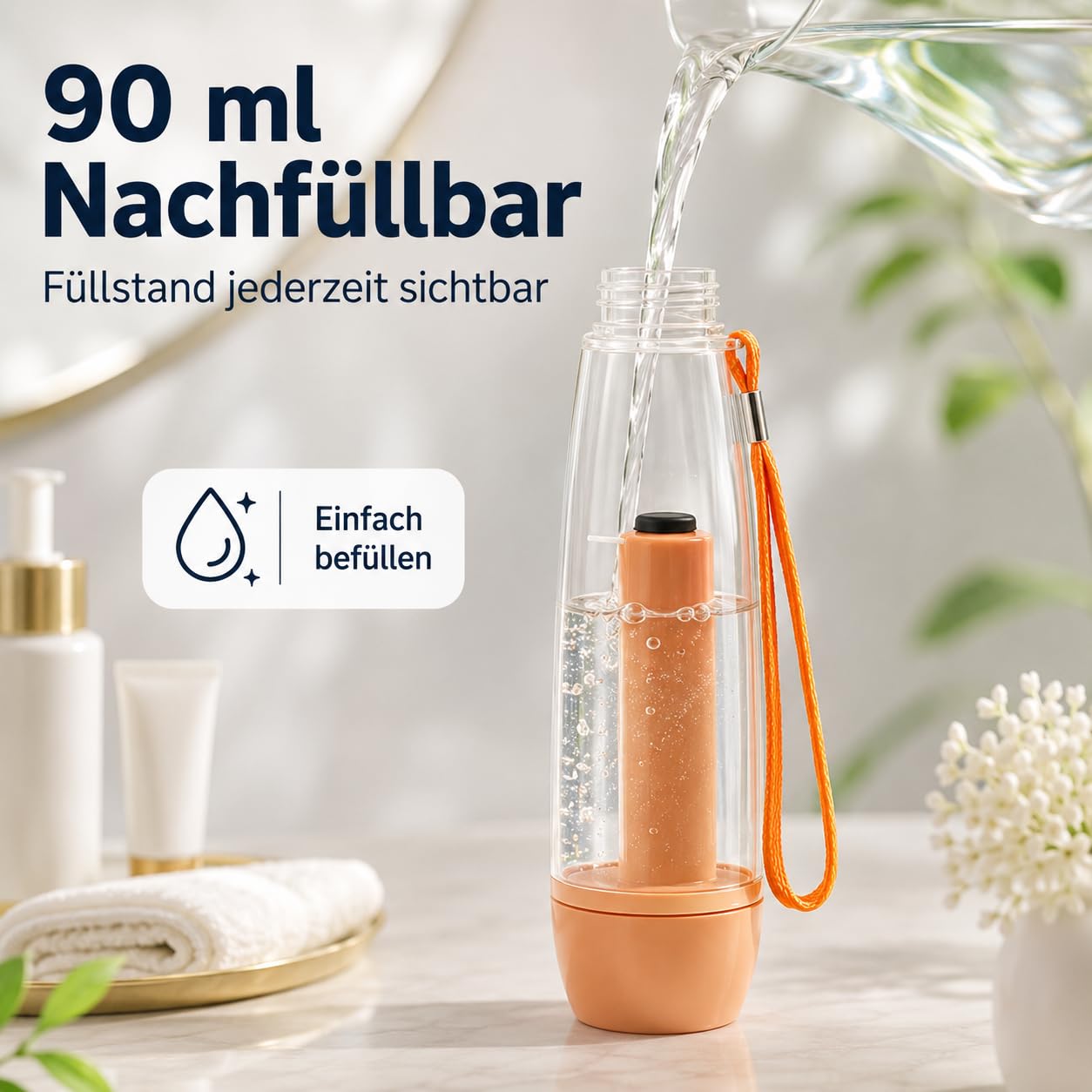 Set mit 3 manuellen Wasserzerstäubern – nachfüllbares Wasserspray – tragbar, Kunststoff, Wasserspray, ideal für Gesichtspflege und Bodys, Pumpdruck-Wasser-Zerstäuber Zur Abkühlung, 90ml (A-3PCS)