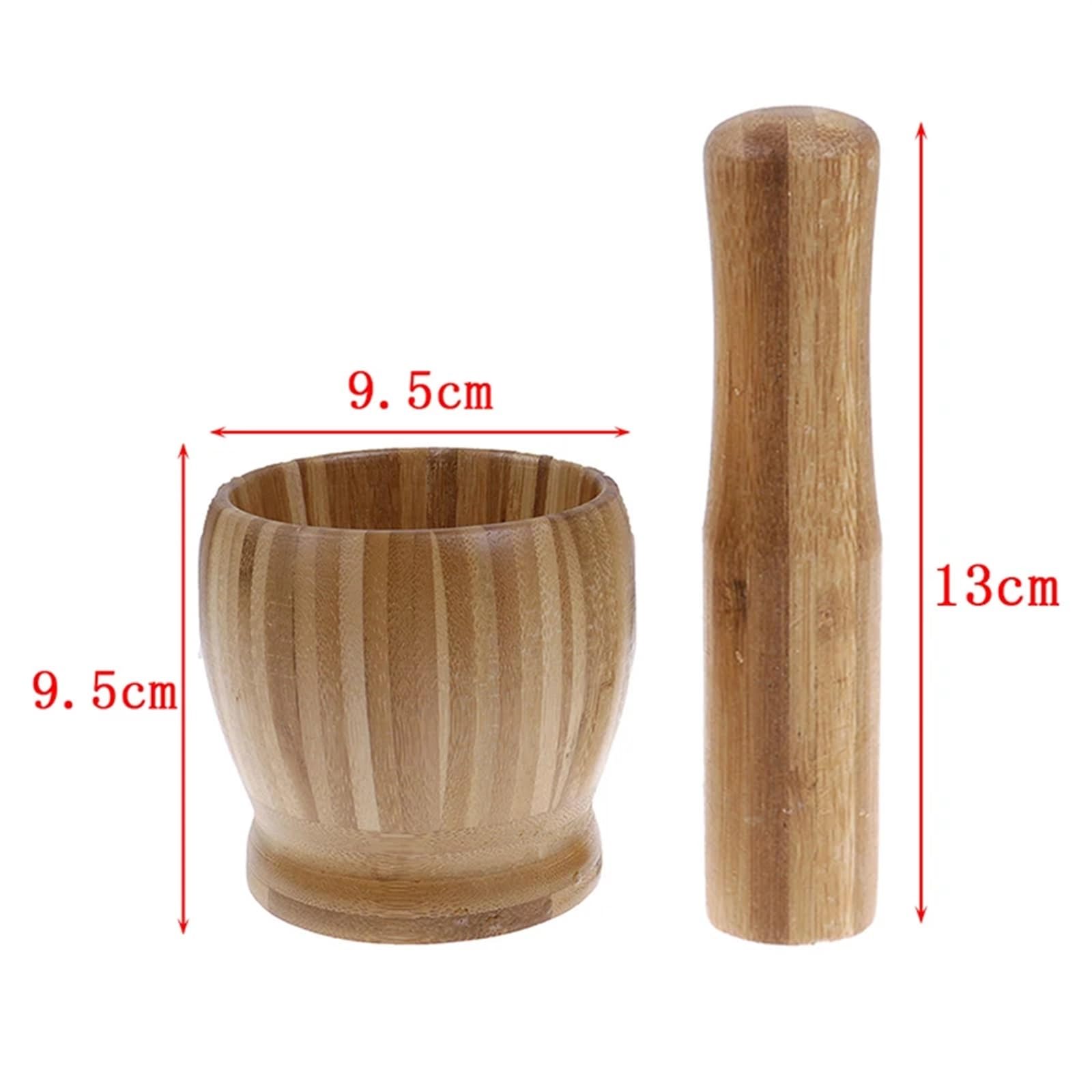 Stößel und Mörser Set Mühle Holz Set Knoblauch Topf Mahlbecher