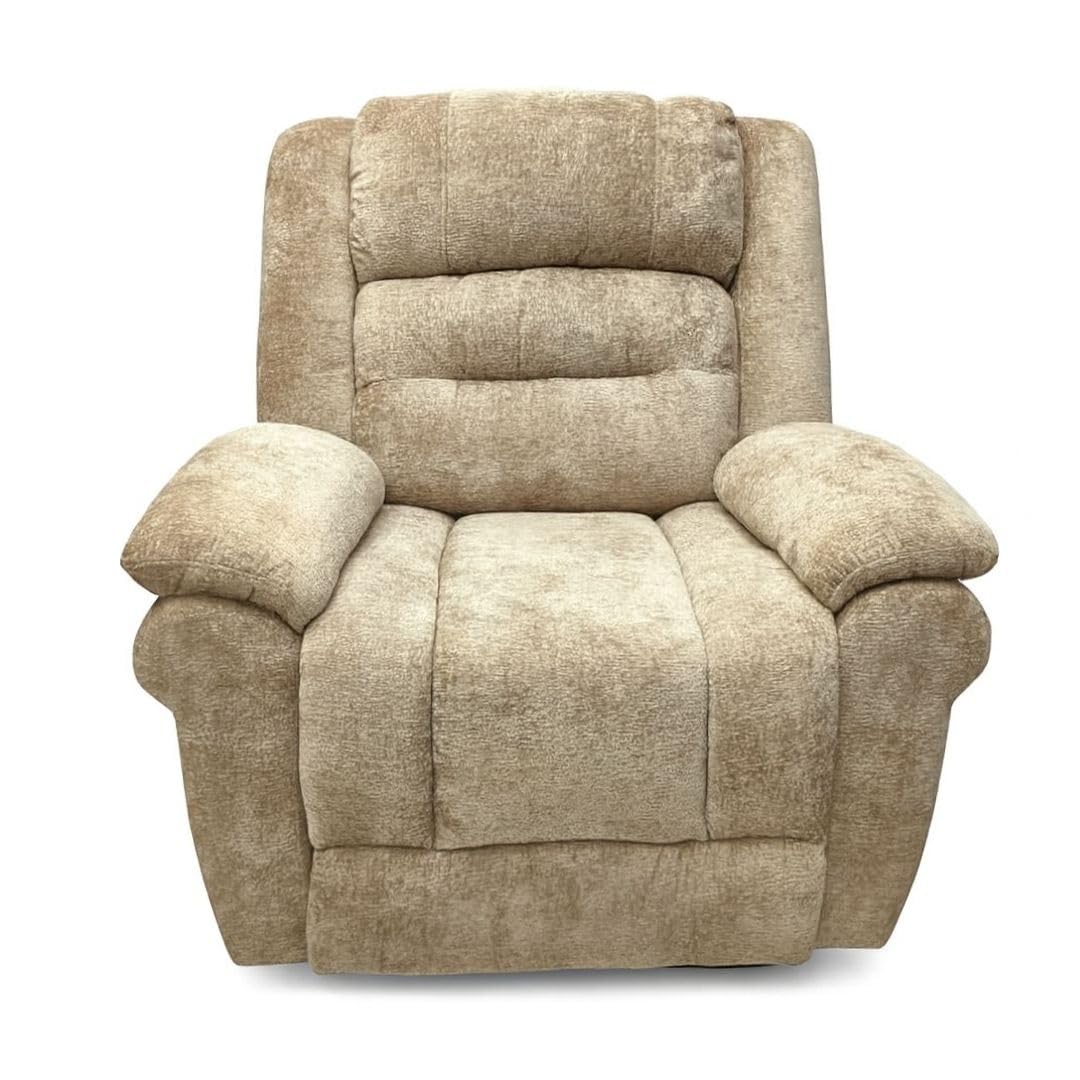 Multi Home Furniture Grey Recliner Chair – Lazy Sofa Chair with Manual Pull Handle, Side Pocket, 360° Swivel Rocking Motion Armchair, Velvet Fabric Recliner Sofa Single Sofa Chair for Living Room