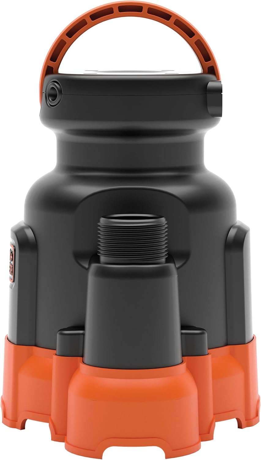 Black+Decker 1/4 HP Submersible Water/Utility Pump, Pumps up to 2300 GPH