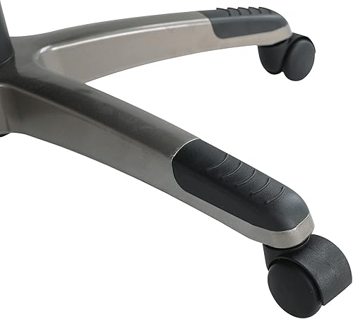 Miniatura 11 de Office Star ECH Series - Silla de oficina ejecutiva de cuero regenerado con soporte lumbar y brazos acolchados ajustables en altura, carbón con base