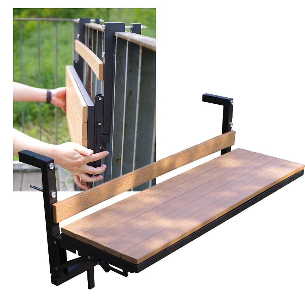 Table suspendue de balcon pliante et réglable pour extérieur