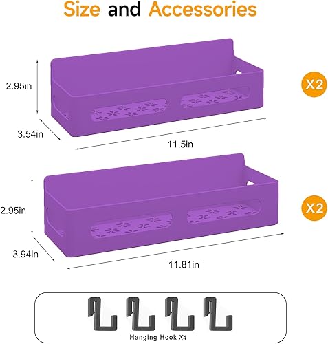 Miniatura 32 de Paquete de 4 estantes magnéticos para especias para refrigerador, organizador de especias, estante magnético móvil con 4 ganchos para organización