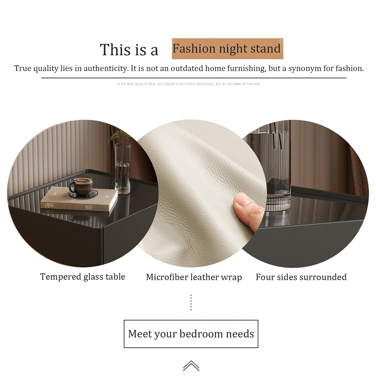 Comodino moderno, intelligente in legno , comodino con scomparto segreto Design Moderno Minimal Striscia Con sblocco tramite impronta digitale LED in legno per Camera da Letto, Soggiorno(White-A)