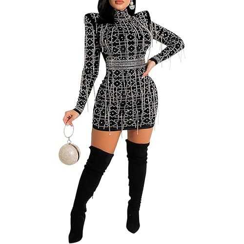 Women Sexy Hot Drilling Process Sexy Dress Party Club Night Dress