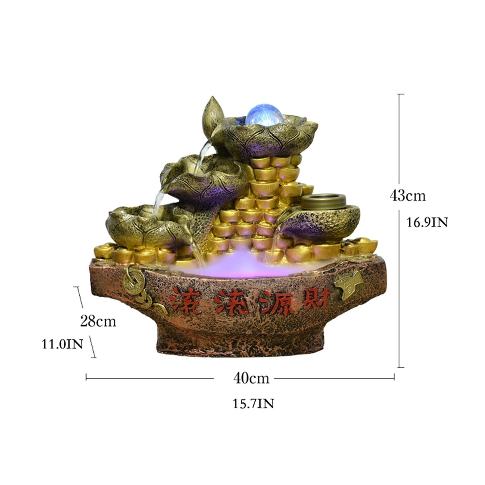 Fontane da tavolo Fontana da tavolo da tavolo al coperto fortunato - Feng Shui Fontana Ufficio fontana Lucky Flow Decoration Best regalo per gli amici( altezza da 16, 9 pollici) .Decorazione della fo