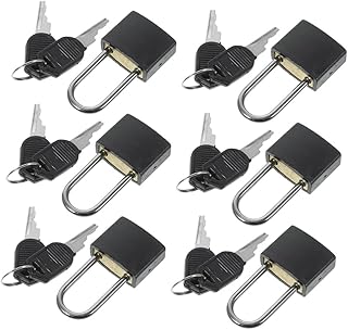 Alipis Backpack Lock Small Padlock 6 Sets of Padlock with Keys Wooden Box Padlock Treasure Chest Locks with Keys Mini Padlock