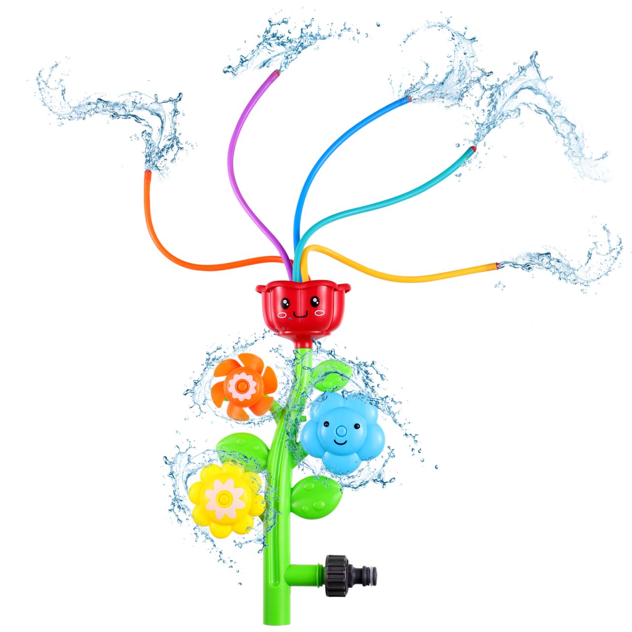 STOBOK Kinder Wassersprinkler Blume, Outdoor Rasensprenger Wasserspielzeug für Gartenschlauch, Sommer Wasserspaß Garten Spielzeug Draußen, Mädchen Jungen ab 3 4 5 6 7 8 Jahre