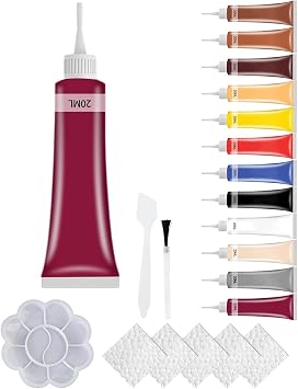 Advanced Leather Repair Gel, 2025 Upgraded Leather Repair Kit for Car Seat Vinyl Repair Kit, Professional Leather Repair Kit for Car Seat, Multifunctional Couch and Jacket Repair Kit Dark Red