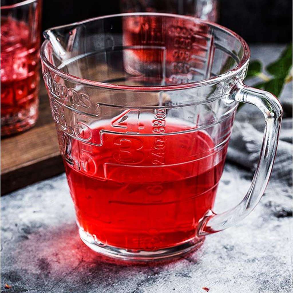 Tasse à mesurer en Verre résistant aux Hautes températures de 1000 ML avec échelle de Cuisine de qualité Alimentaire Cuisson au Lait Domestique (1000 ML)