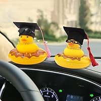 Vista 7 de wonuu Pato de goma para automóvil, 2 unidades, decoración de tablero de instrumentos de automóvil, accesorios de decoración de tablero de automóvil