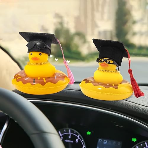 Miniatura 7 de wonuu Pato de goma para automóvil, 2 unidades, decoración de tablero de instrumentos de automóvil, accesorios de decoración de tablero de automóvil,