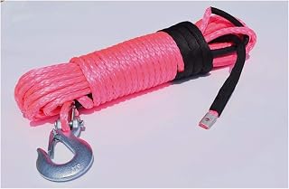 Cuerda de Remolque, Rosa 10mm * 30m Reemplazo de la cuerda sintética for el cabrestante, el gancho del cable del cabrestante, la cuerda de la carretera de la carretera, 3/8 de la cuerda de nylon trenz