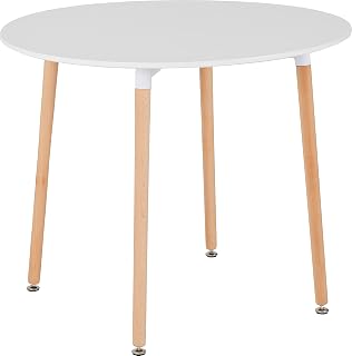 Seconique Lindon Dining Table in White/Natural Oak