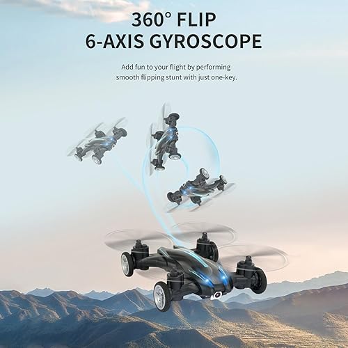 Miniatura 6 de GoolRC Mini dron con cámara 4K WIFI control remoto Drone con modo tierra y modo de mosca, luces LED, giro de 360, modo sin cabeza, regalo de juguete