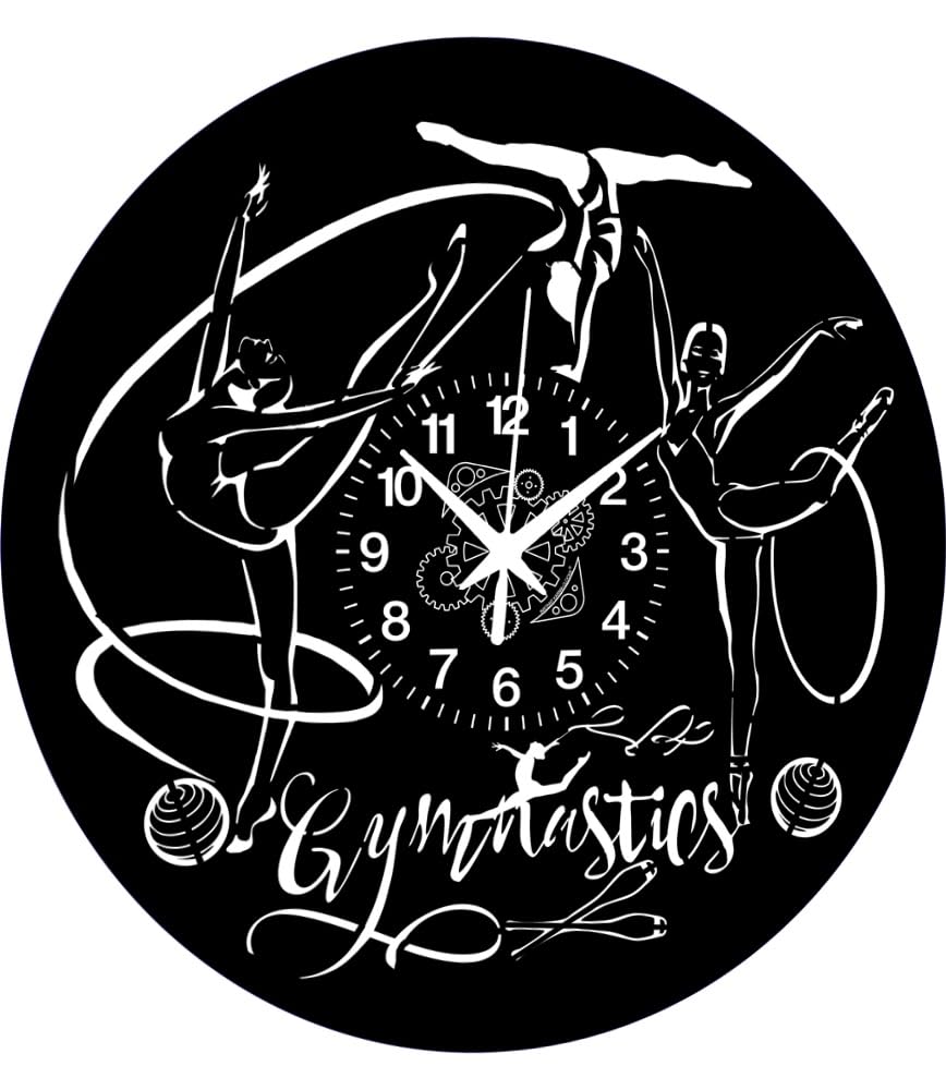 Instant Karma Clocks | Rhythmic Gymnastics Wall Clock – Silent Non-Ticking Quartz – Wall Decoration for Dancer, Studio, Training Room, Gift for Gymnasts