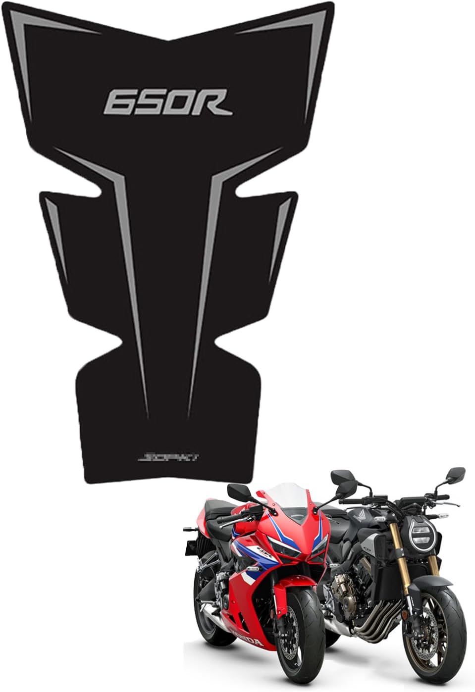 Tank Pad Sticker FOR CB650R CBR650R Thermal insulation, damage prevention, coating protection,The fuel tank pad, CBR650R accessories (Gray text on black background A)