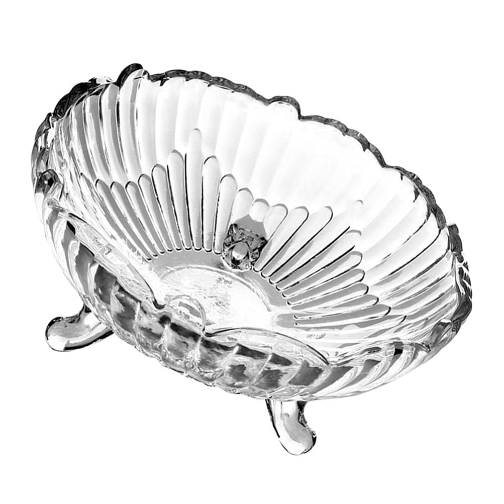 IROEJT Snack Serving Bowls Glass Fruit Plates Bowl Serving Tray For Fruit Salad Bowl Snack Serving Tray Dry Fruit Container For Cupcake Dessert Appetizer Crystal Candy Bowl