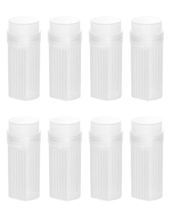 QWORK 8 Pack Coplin Canisters Slide Staining Jar with Lid, No Leakage, Holds 5 Slides, Polypropylene