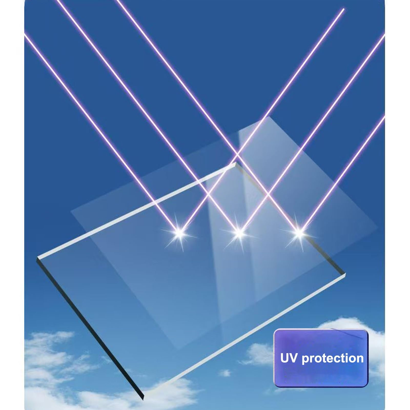 Láminas de policarbonato resistentes para uso en exteriores, paneles transparentes de invernadero, ideales para patios, pérgolas y cobertizos, fácil de cortar (155 x 399 cm)