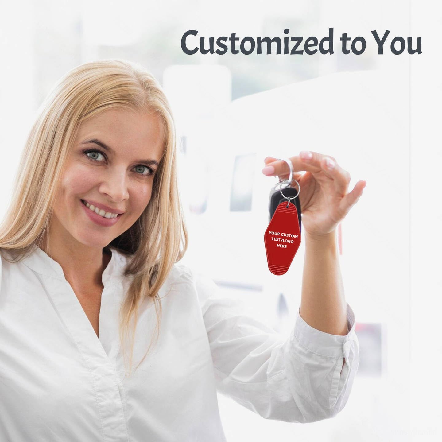 Custom Vintage Hotel Motel Keychains 100 Pack, Personalized Logo, Text Bulk - Perfect for Tradeshows, Campaign Gifts - Customizable Key Tags - Image 6