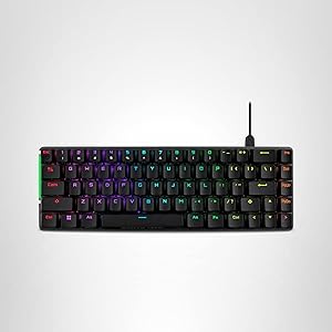 ASUS ROG Falchion Ace 65% RGB Compact Gaming Mechanical Keyboard, Lubed ROG NX Brown Switches & Switch Stabilizers, Sound-Dampening Foam, PBT Keycaps, Wired with KVM, Three Angles, Cover Case-Black