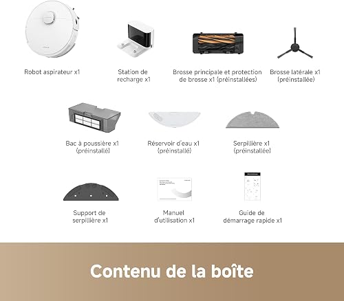 DREAME D20 Robot Vacuum Cleaner 13000Pa,Double Detangle Brush Pet Hair LDS Navigation 2-in-1 Vacuum Cleaner and Mop for Hard Floors Carpets 5200mAh Battery,White - 10