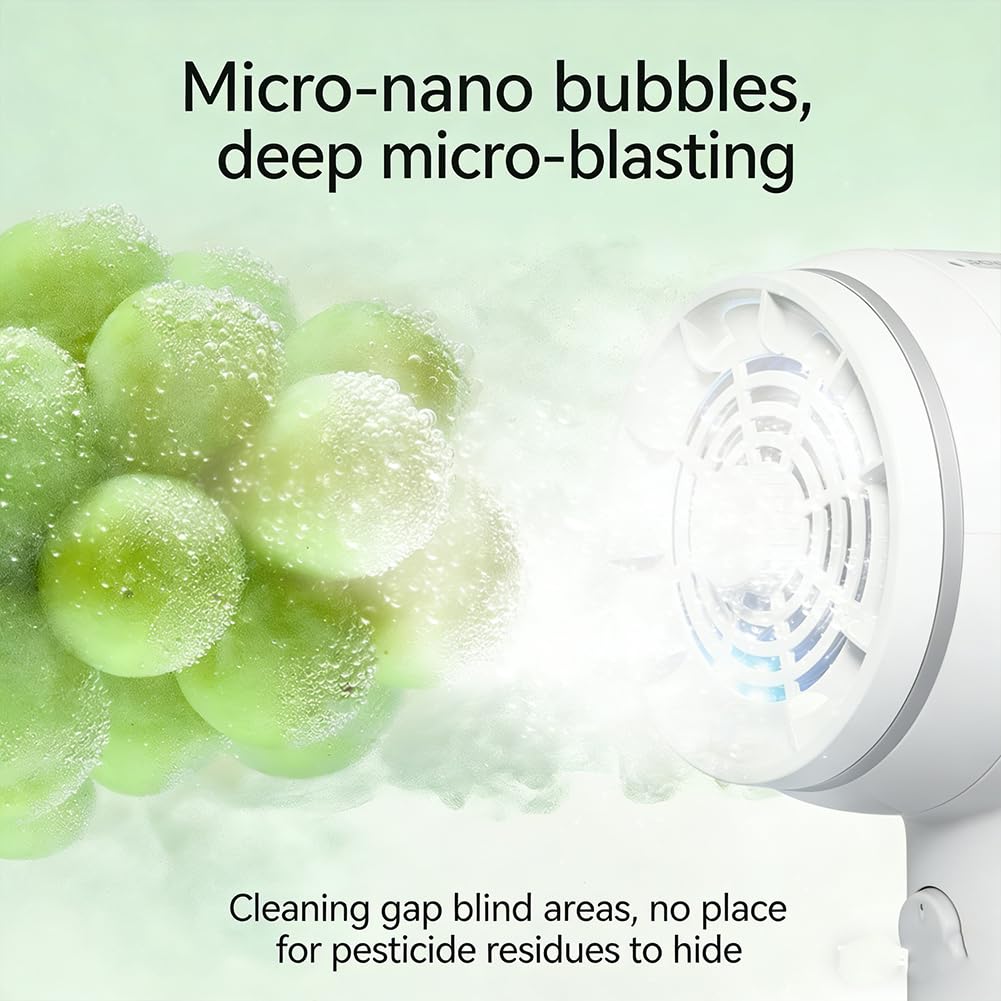 Fruit and Vegetable Washing Machine, Food Purifier with 4 Modes & Waterproof Design, Multifunctional Cleaner Device for Meat, Rice, Vegetables, Fruits – Ideal for Home Kitchen Cooking (1*a) — view 4