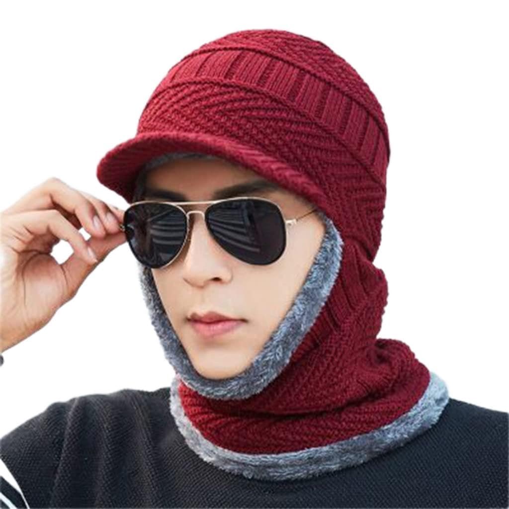 Chapeau tricoté de balaclava et foulard de laine 2-en-1 pour l'hiver