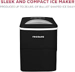 Frigidaire, 26 Lbs Portable Compact Icemaker, Ice Making Machine, Black, White, Medium