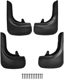 Car Mudguard Set Front and Rear Short – 4 Pieces Black – Compatible with Volkswagen Shuttle