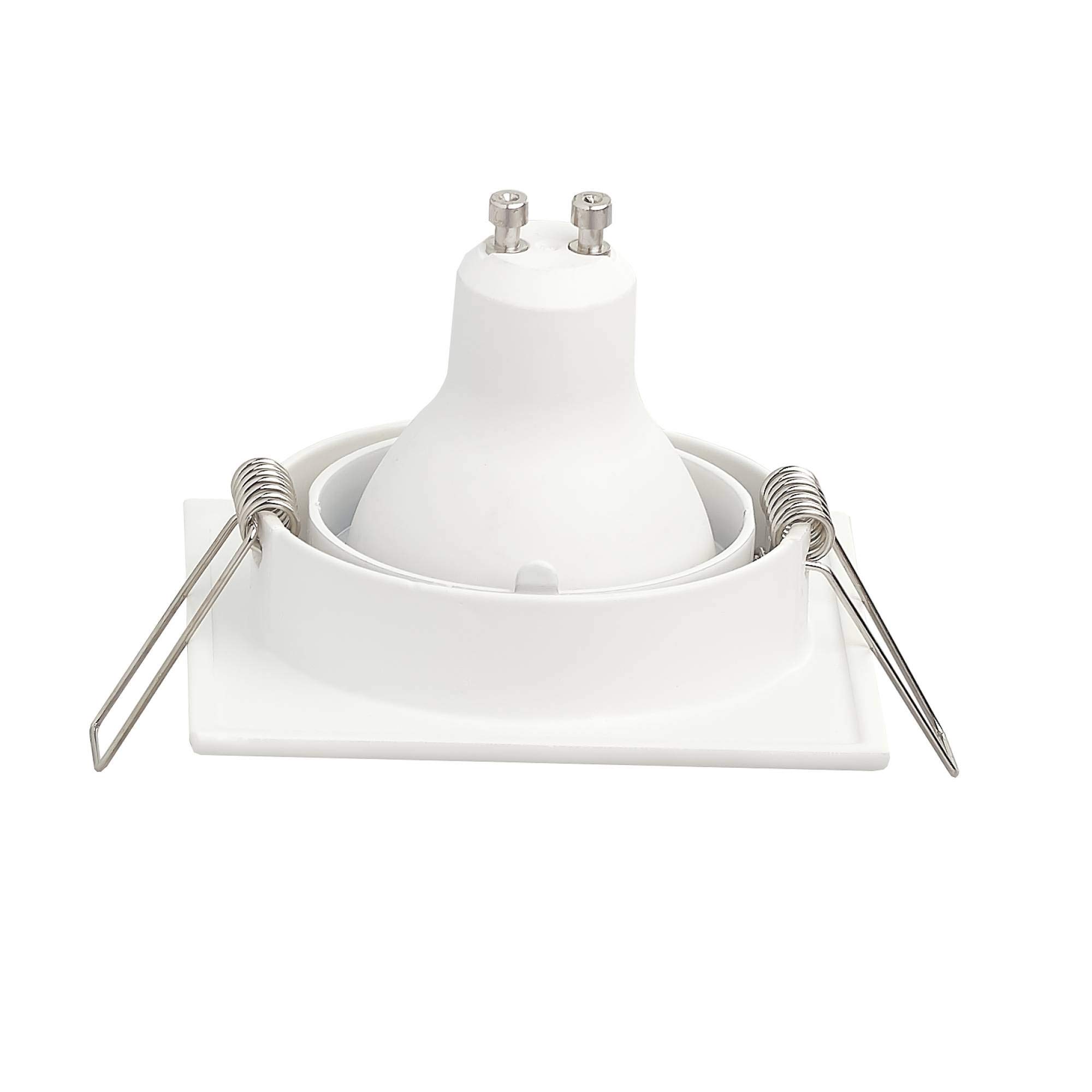 10x Foco empotrable LED blanco cuadrado 5 vatios blanco neutral 230V plano - Foco empotrable GU10 giratorio - Instalación de 75mm de agujero de perforación - techos de focos - focos