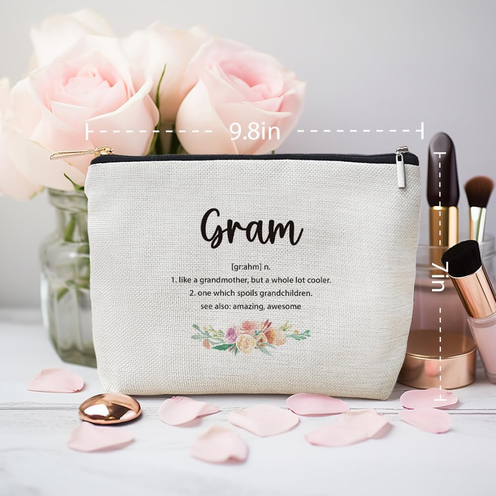 Gram Gifts Makeup Bag, Best Gram Gifts for Christmas from Grandkids Cosmetic Bag for Women, Grandma Gift from Granddaughter Grandson Toiletry Bags Zipper Makeup Pouch - Image 6