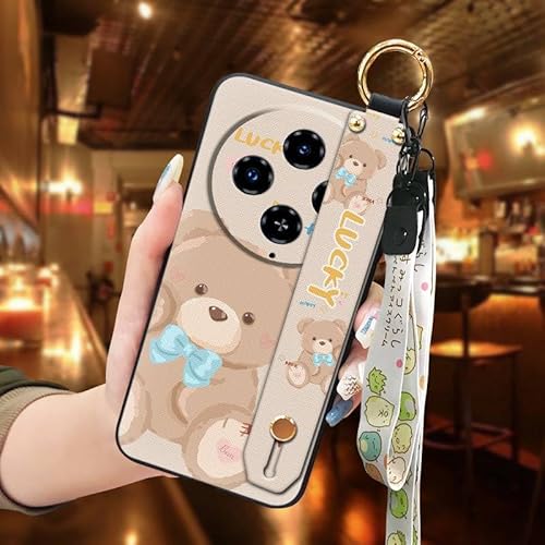Phone Case Compatible with Oukitel C5 2025, Dirt-resistant Shockproof Back Cover Silicone Cartoon Ring Durable Wristband Kicksta