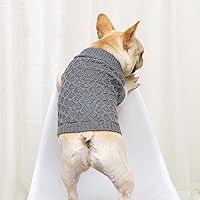 Vista 6 de Lawkul Suéteres de punto para perros pequeños, suéter de punto para mascotas, gatos, suéter cálido para perro, ropa de invierno para perro, ropa