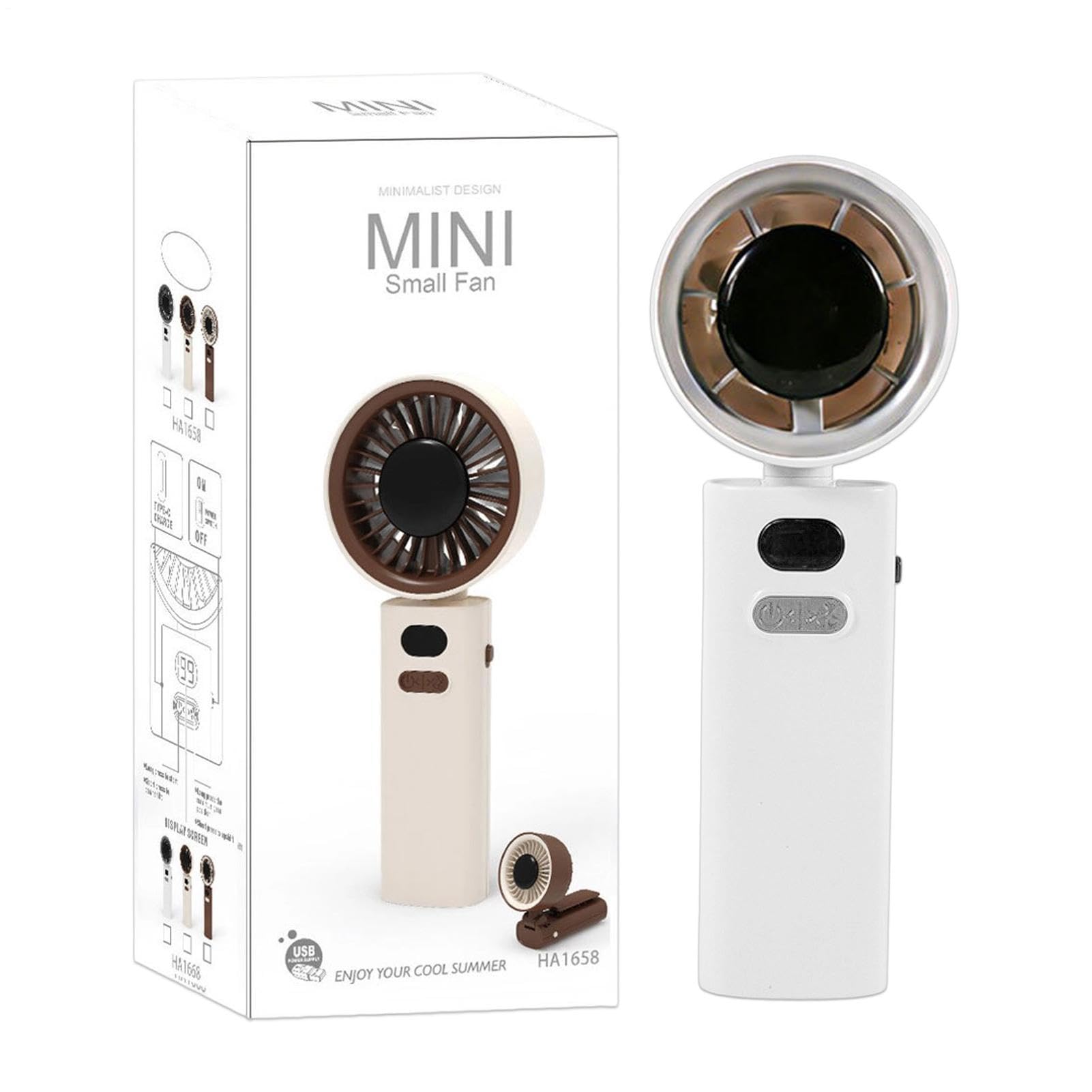 Ventilador de mano USB con clip y batería recargable para verano