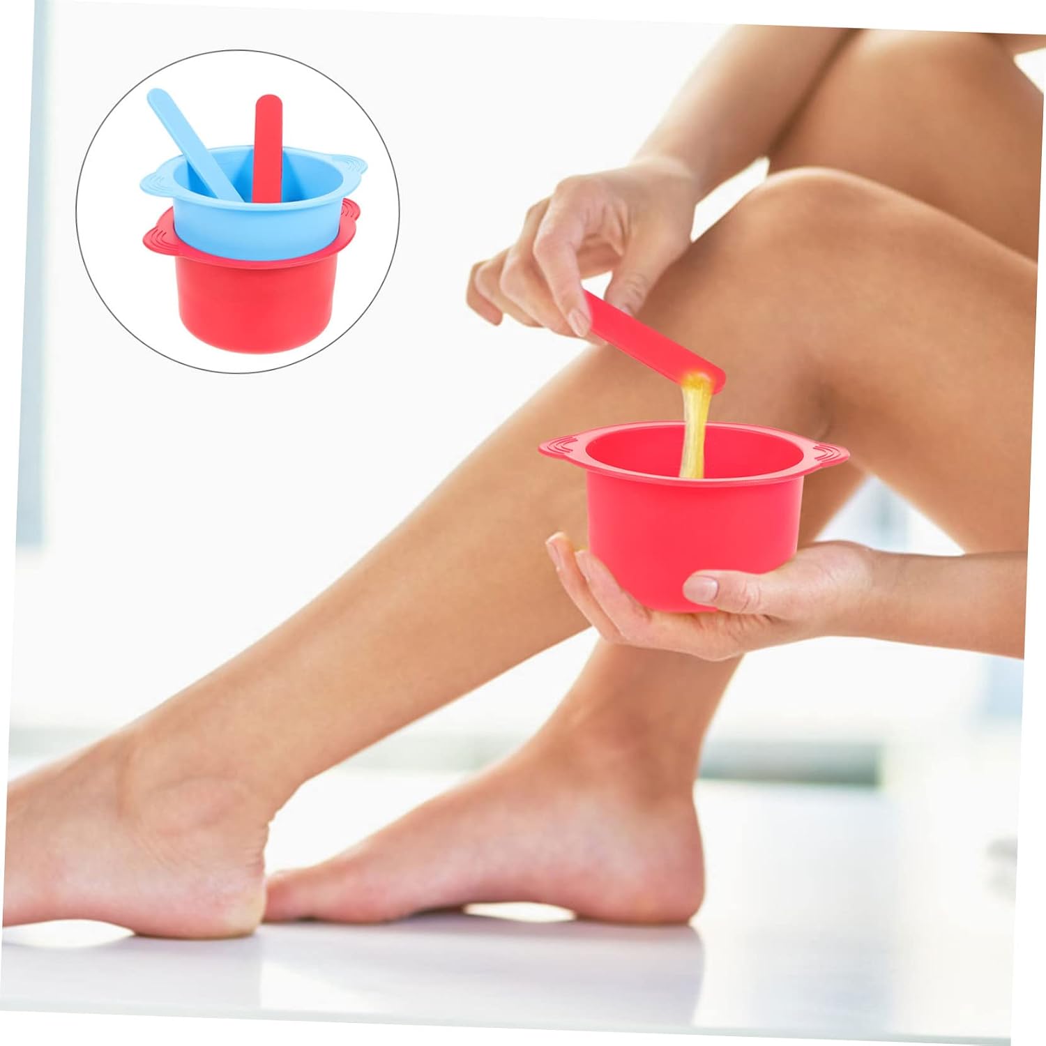 Ipetboom 2pcs Hair Removal Wax Warmer Silicone Bowl Non-stick Silicone Bowl Kit for Scented Wax Melts Accessory