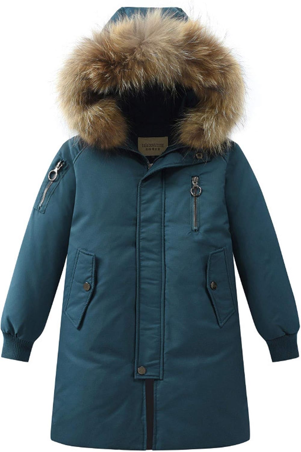 Kids Outerwear Hooded Puffers Jacket Warm Solid Girls' Coats Winter Boys' Down Boys Lightweight Girls (Blue, 5-6 Years)